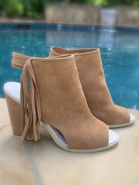 Aldo Shoes - Aldo Lennoxville Suede Block Heel Booties Sz 7.5